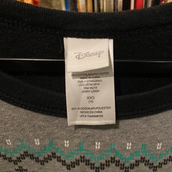 Disney Mickey Mouse Christmas Sweater Women’s Round Neck Black Gray XXL - Picture 4 of 5